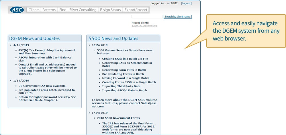 DGEM Plan Document Home Page