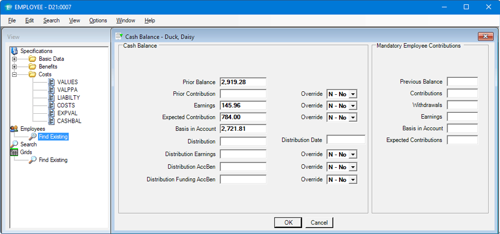 Participant Cash Balance Screen