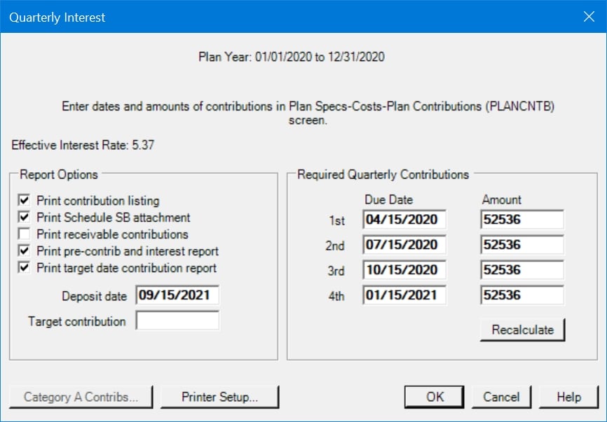 Quarterly Interest Sample