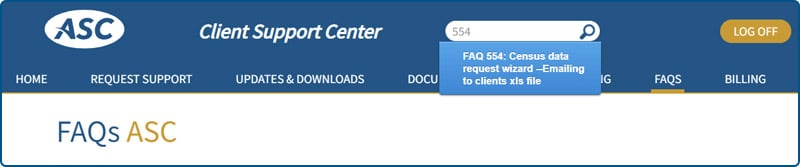 Client Support Center Screenshot