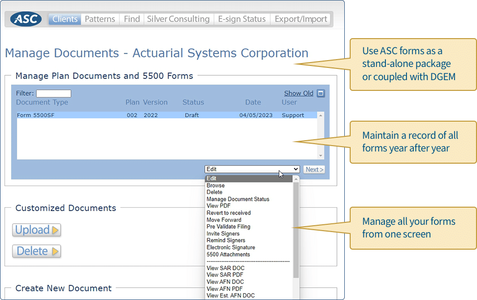 Manage Documents Screenshot