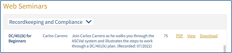 Recordkeeping screenshot.